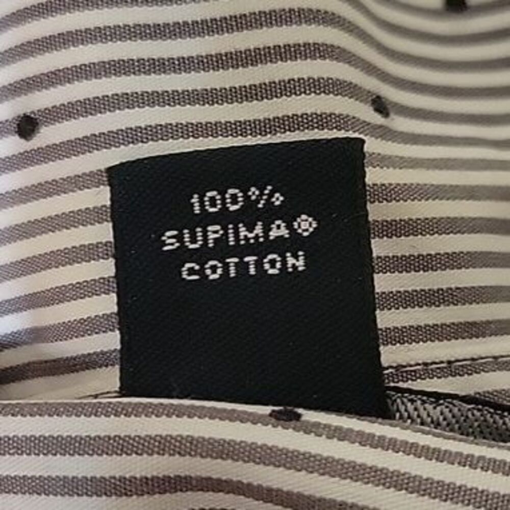 Lands End No Iron Supima long sleeved dress shirt gray pin stripe size 4P - Picture 6 of 8